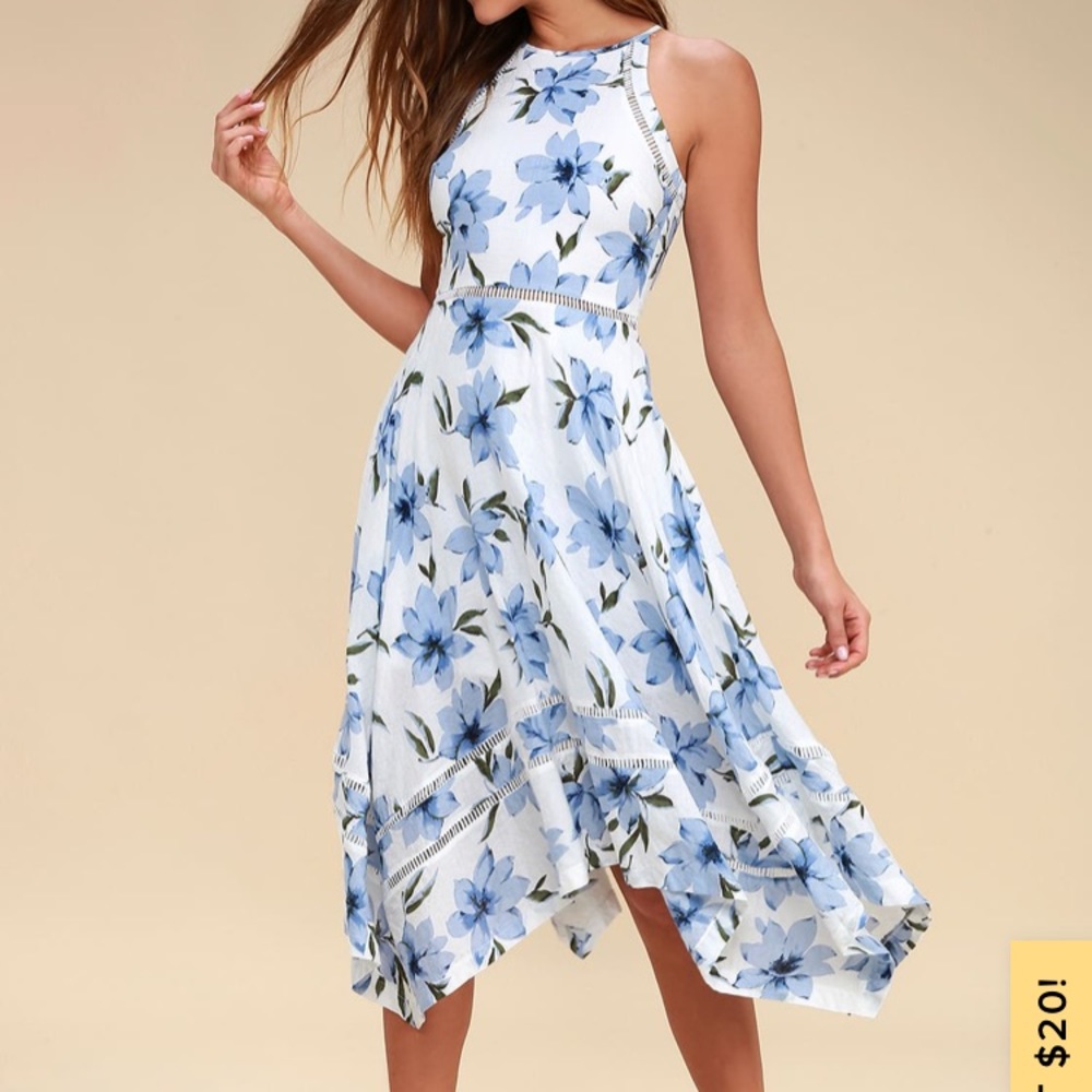 Blue floral dress
